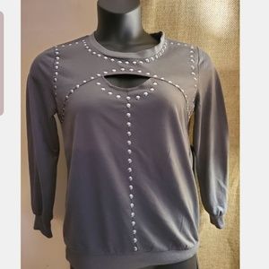 CMi Grey Beaded Sweatshirt/Sweater.